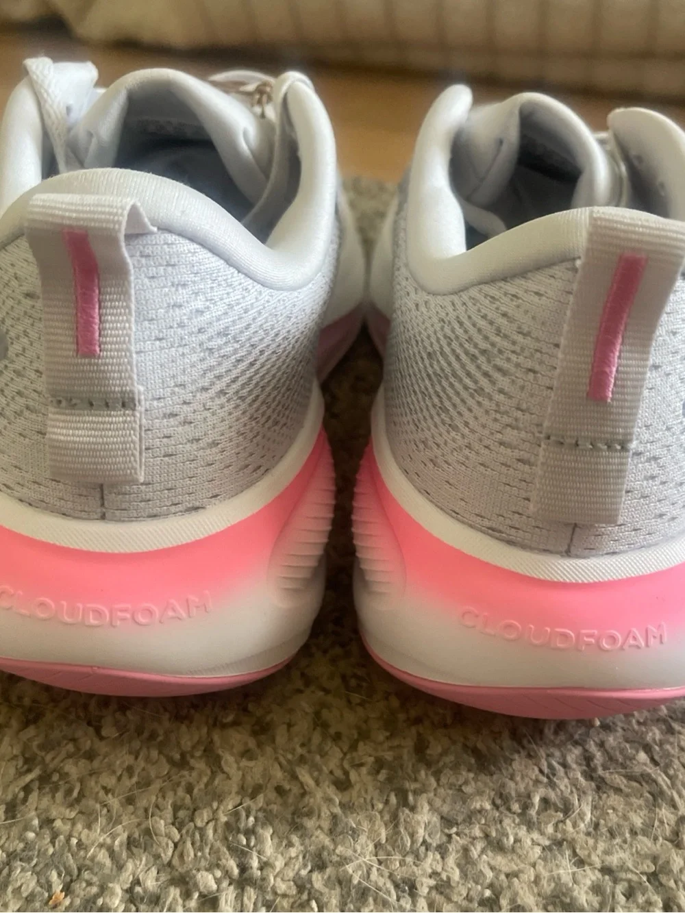Adidas Response Pace W Women's Running Shoes - Light Gray with Pink Accents W 8